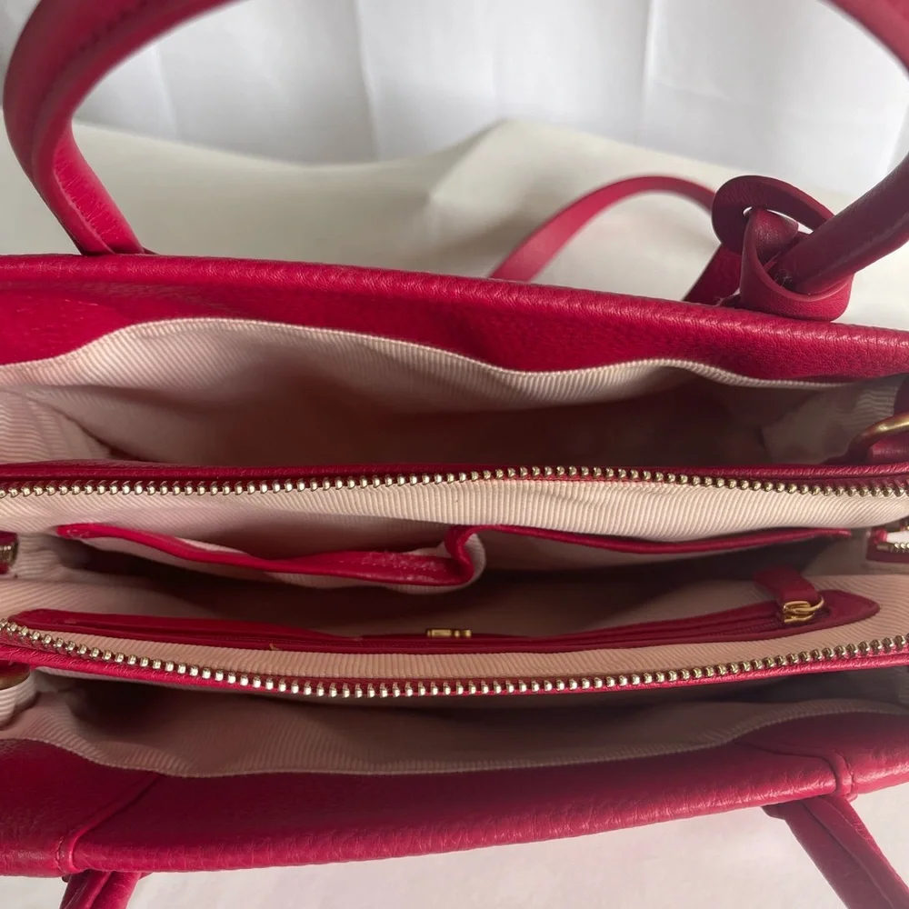 RADLEY LONDON Red Leather Structured Satchel - Picture 5 of 10